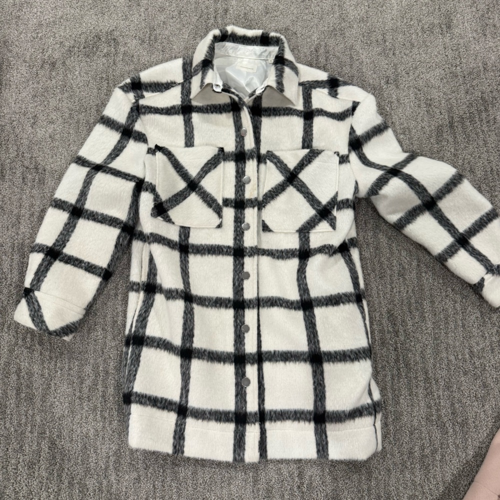 7 Diamonds Black and White Plaid Jacket